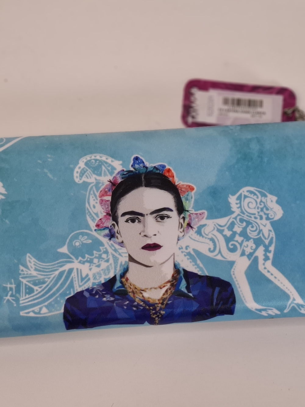 Blue Frida Kahlo-Print Women's Clutch Wallet
